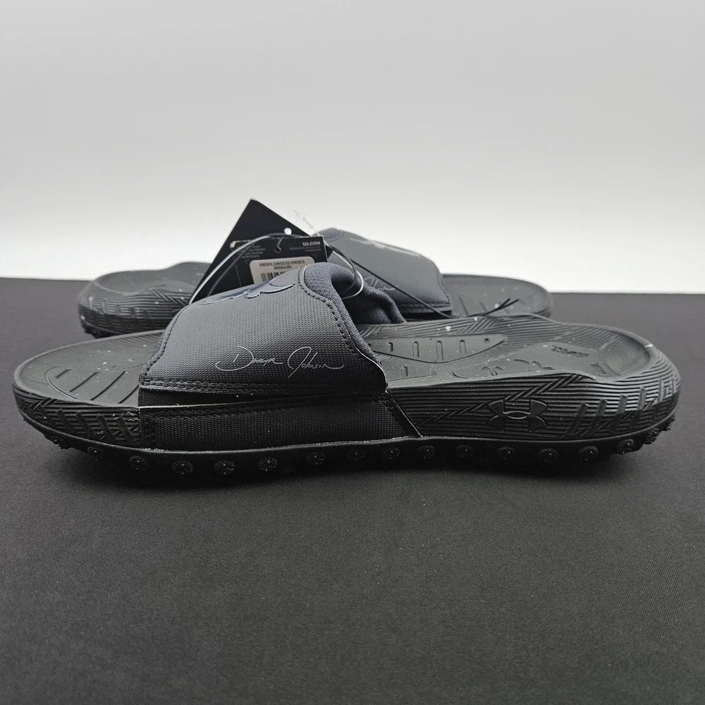 Under Armour Project Rock 3 SL Black Slides Mens 10 Womens 11.5 3026034-001 New